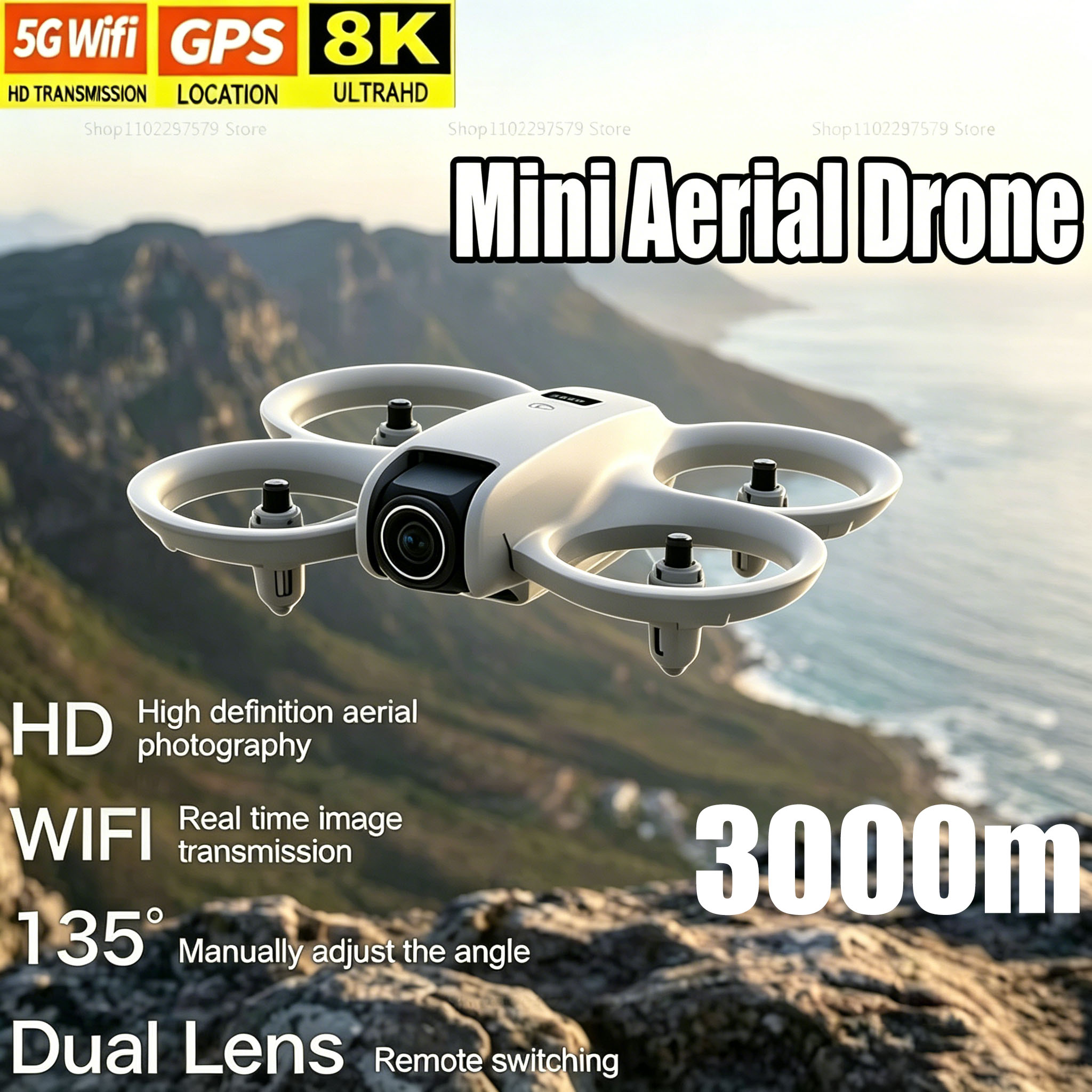 Drone Kit Tricopter - Мини-дрон с камерой 8K HD, FPV,